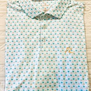 Palm Tree and Golf Cart Pattern Polo Shirt